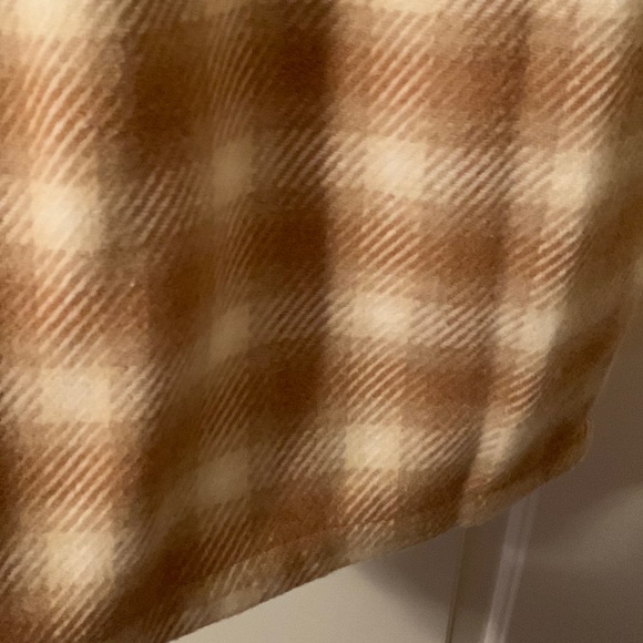 NWT Time and Tru XLorXXL camel & beige plaid faux wrap fringe heavy skirt - Picture 8 of 16